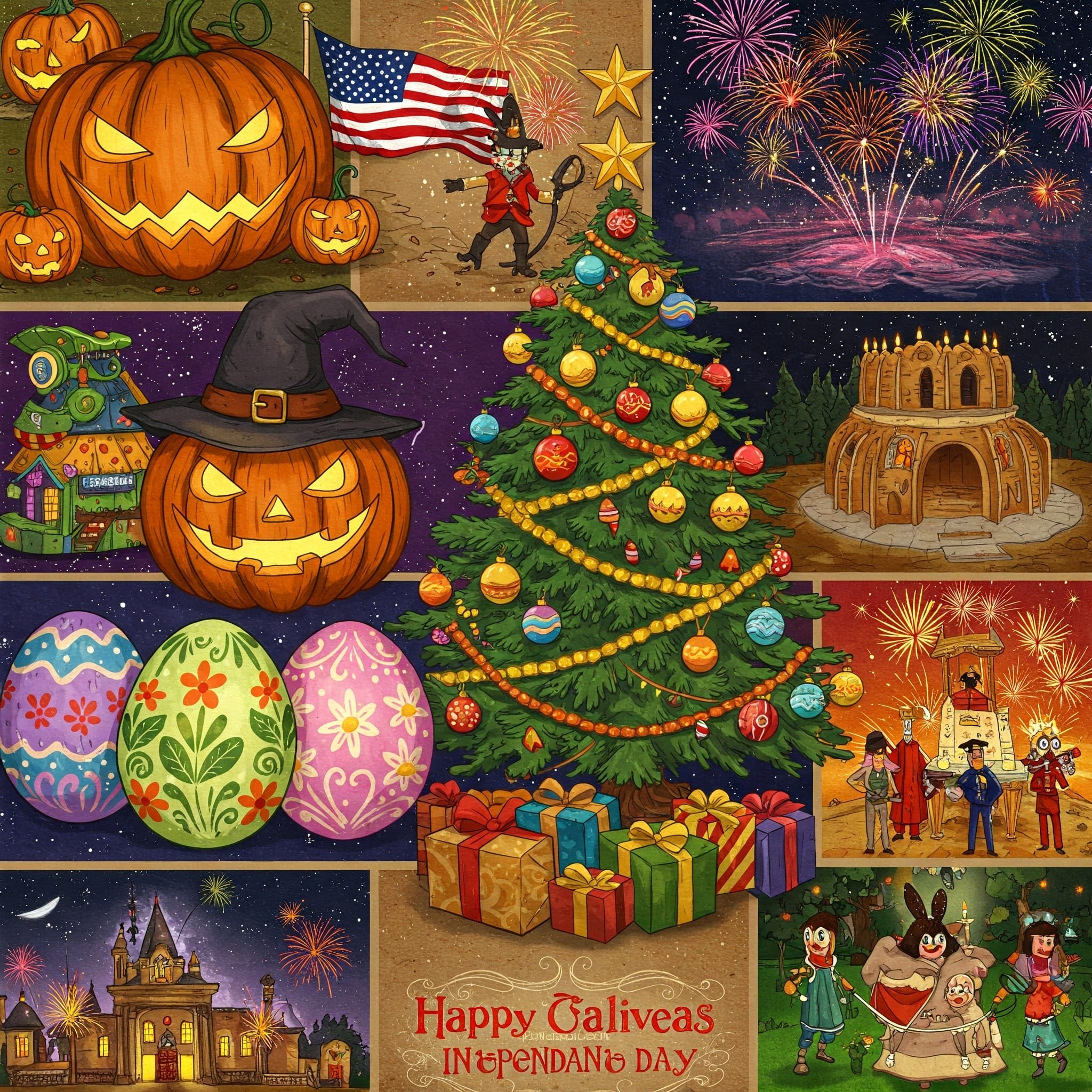 ハロウィンのかぼちゃやクリスマスの飾り付け