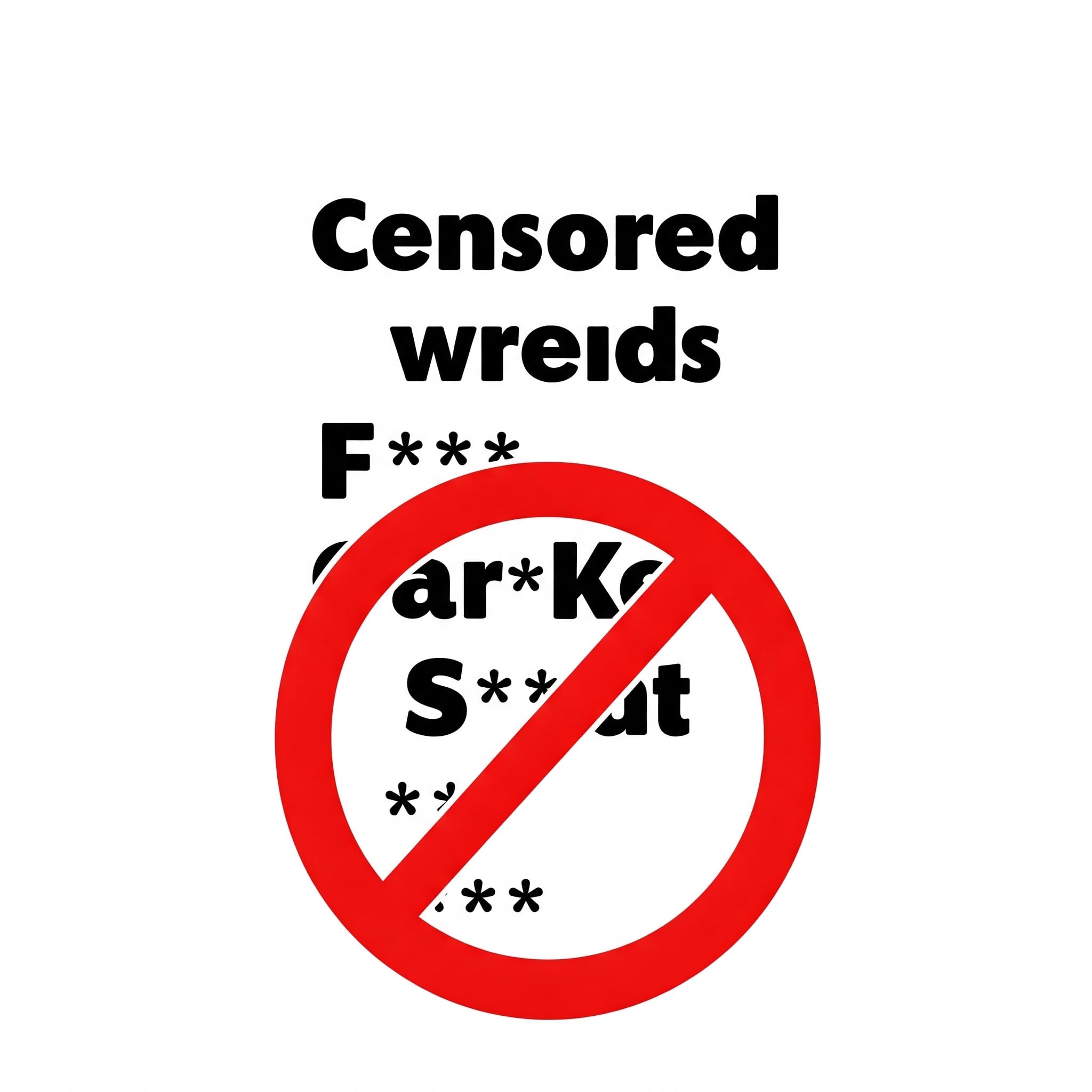 禁止マークと「Swear words are NOT cool!」というメッセージ