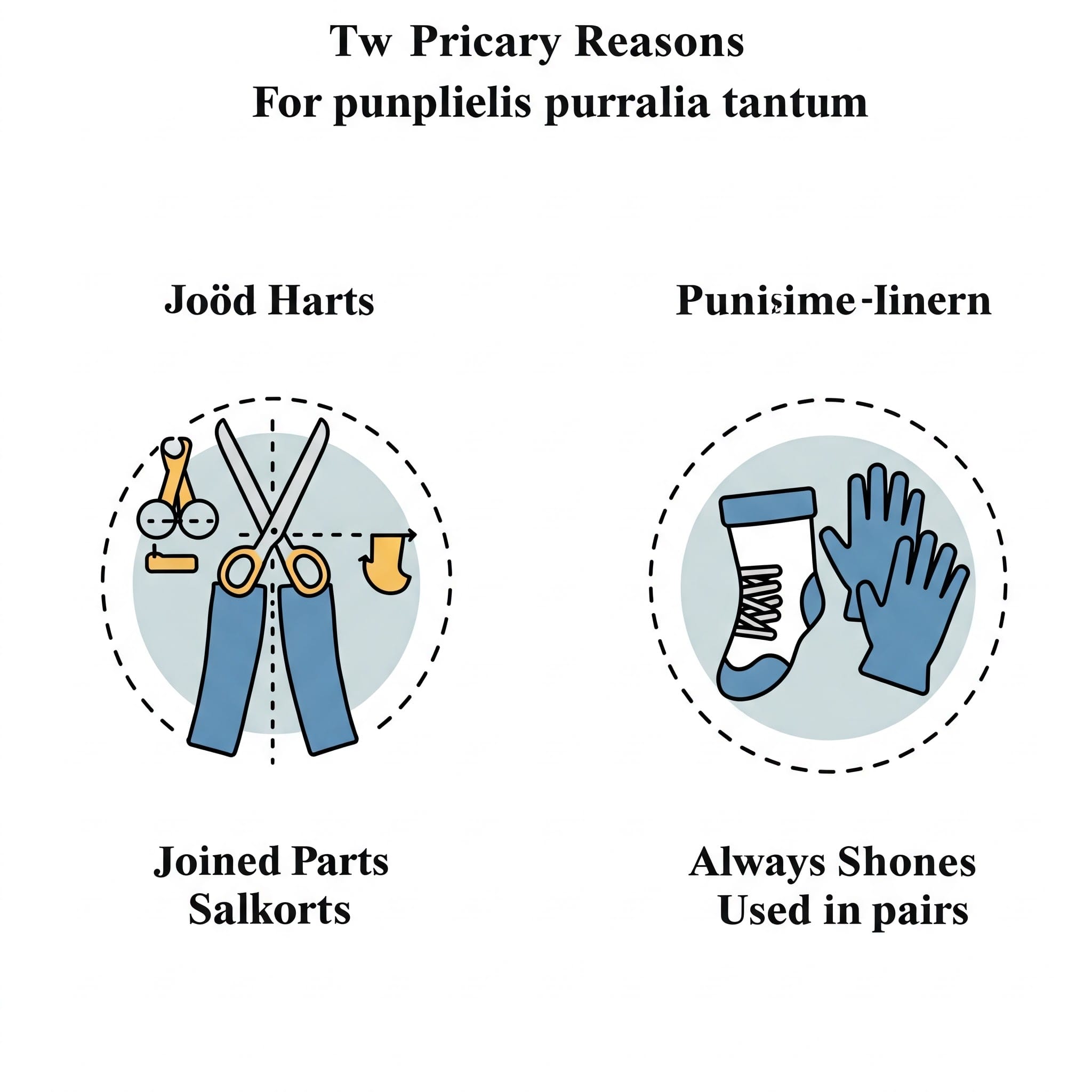 ペアになった靴と「a pair of shoes」の文字