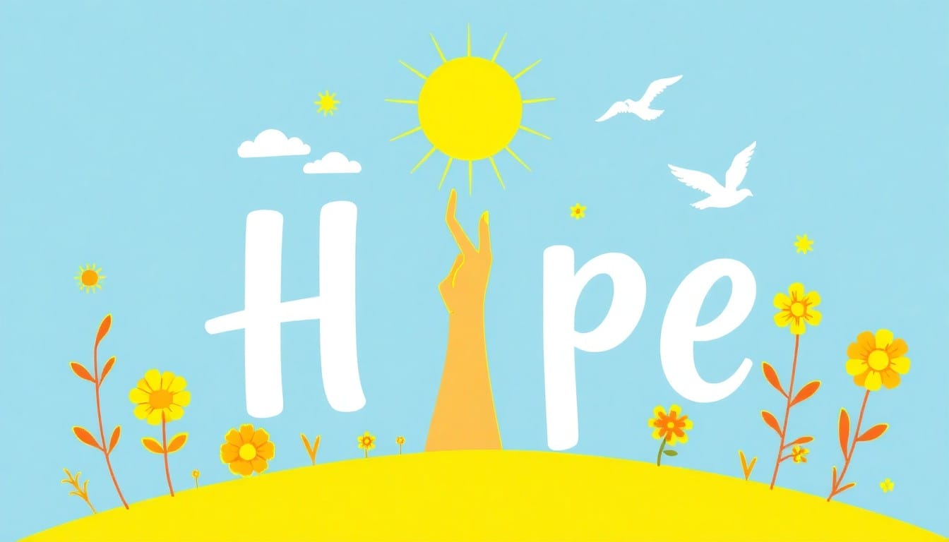 Hope (太陽) と Wish (月と星) のニュアンス比較イラスト