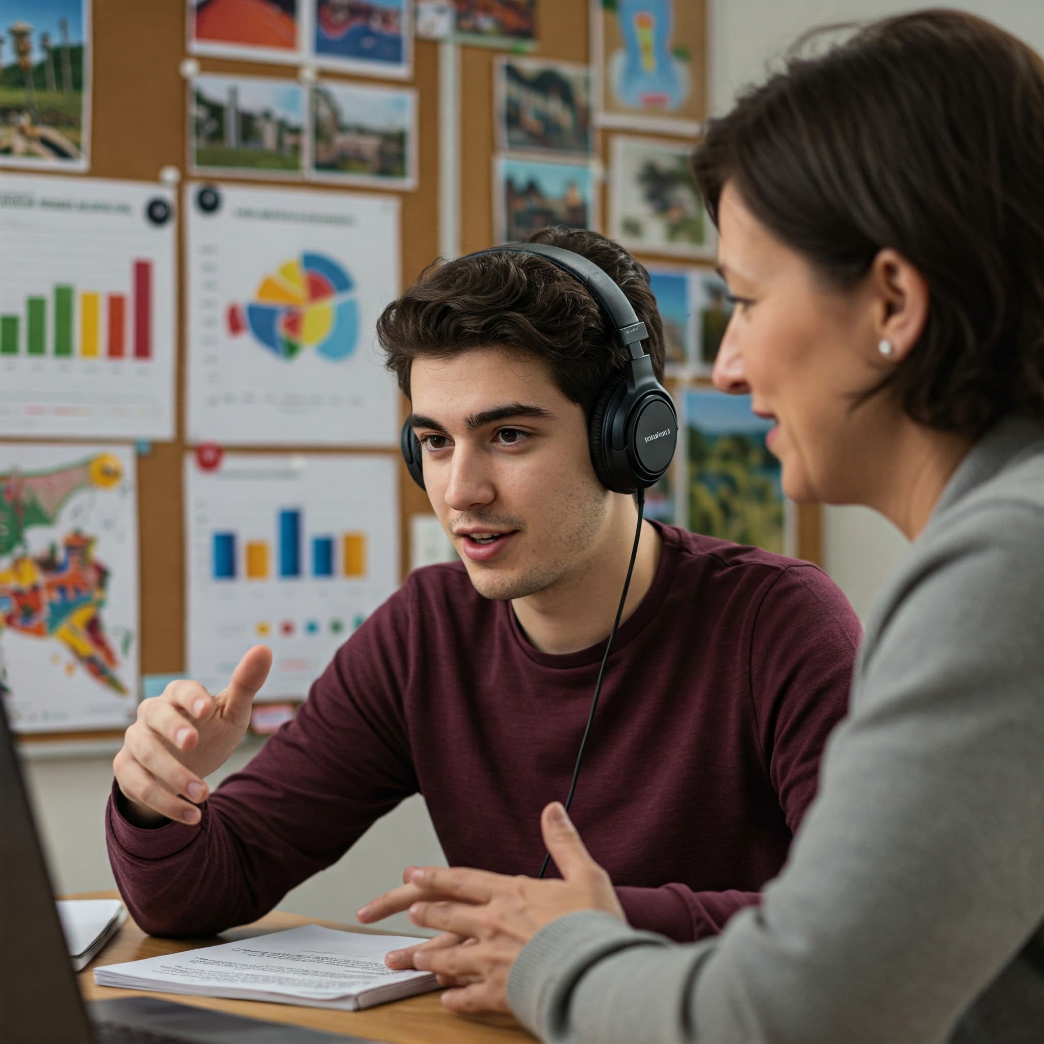 オンラインでマンツーマン英会話レッスンを受けている女性のイメージ
