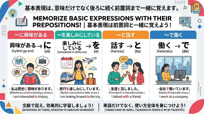 机で英会話の基本フレーズを学習する日本人の成人学習者