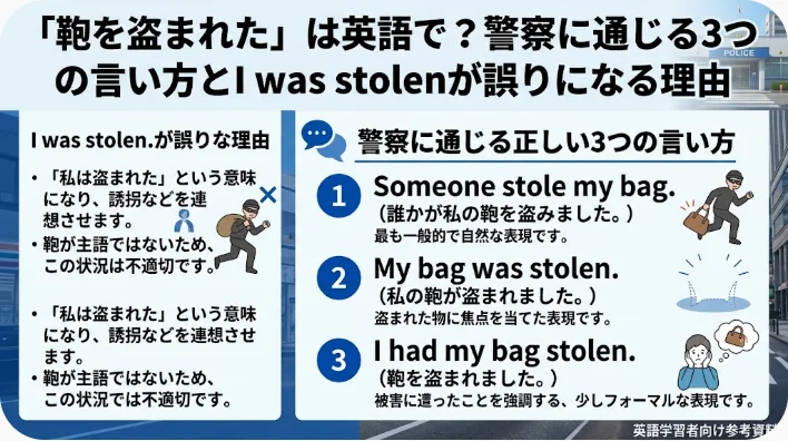 ホテルの受付カウンターで足元を見下ろし、鞄がなくなったことに気づいて驚く日本人女性旅行者