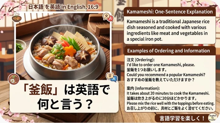 木のふたを少し持ち上げた一人用の釜飯から湯気が立ちのぼる和食店のテーブル