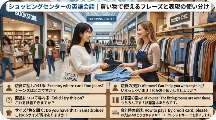 明るいショッピングセンターの入口付近で、二人の友人が別々の方向を指しながら買い物の予定を話し合っている様子