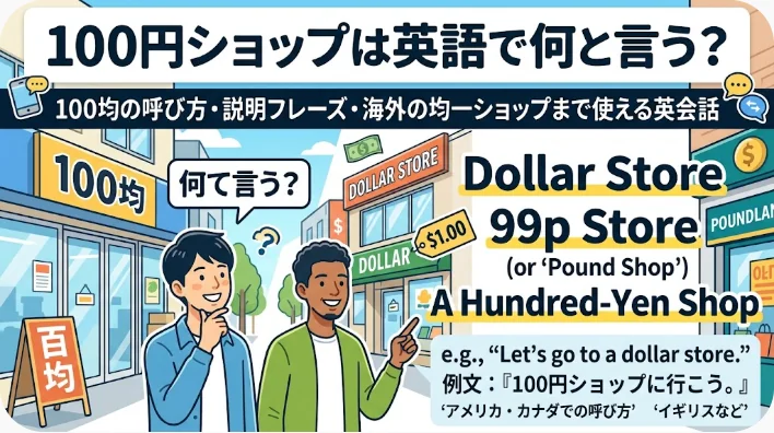日本の100円ショップの店内で、日本人女性と外国人観光客が一緒に商品を見ている様子
