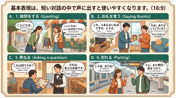 ヘッドホンを着けて英語の聞き返し表現を練習する成人学習者