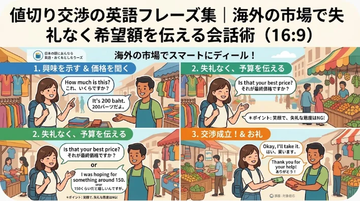 値切り交渉の英語フレーズ集｜海外の市場で失礼なく希望額を伝える会話