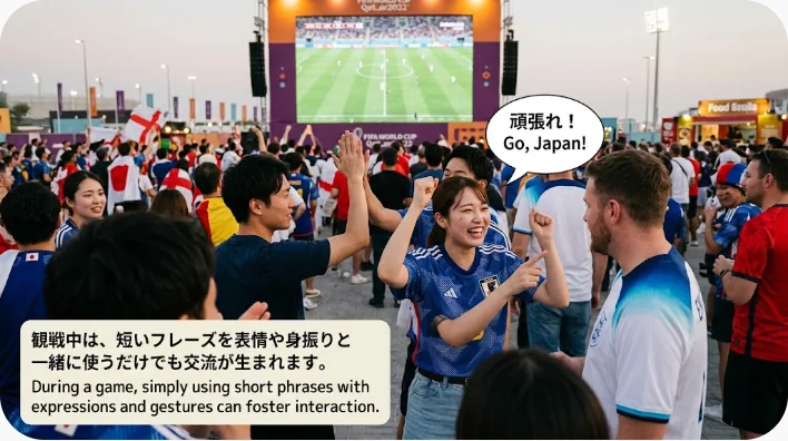 スポーツパブでサッカーのゴールに反応する多様な観戦者