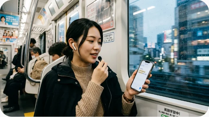 自宅で録音と週間計画を使って英語を発音練習する日本人学習者