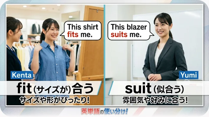 洋服店の試着エリアで鏡の前にシャツを合わせる客と、丁寧に応対する店員