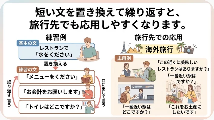 スコットランドの地図や単語カードを使って英語を復習する日本人学習者