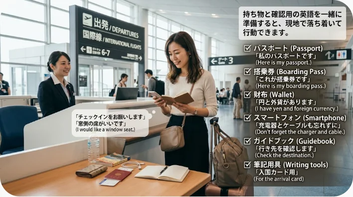 ケアンズの港で帽子やラッシュガード、水筒を準備するグレートバリアリーフ旅行者