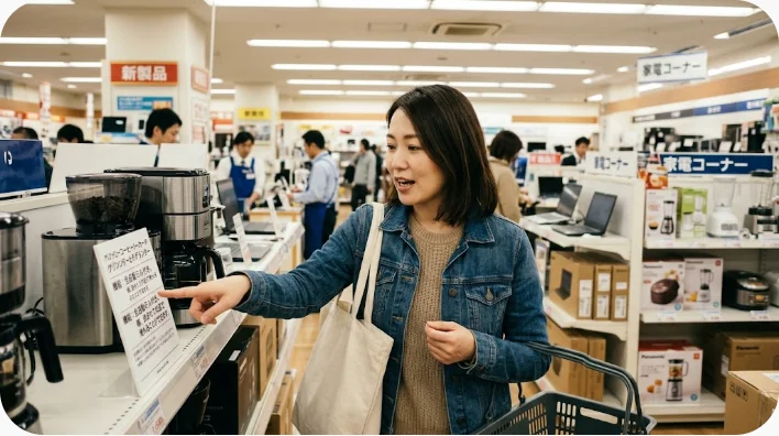 洋服の絵カードを使って買い物英語を音読する日本人学習者