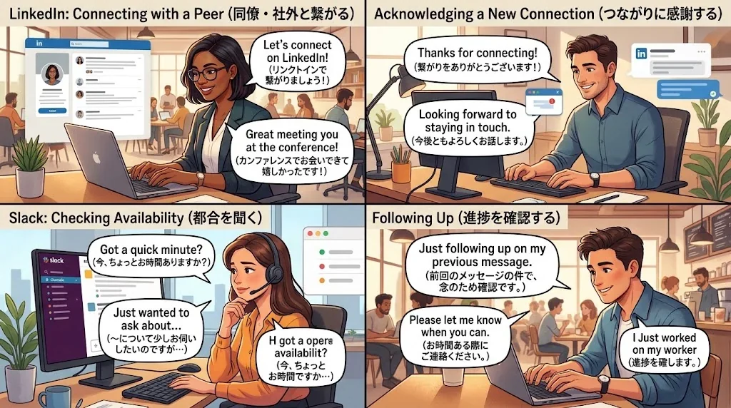 ビジネスシーンでのSNS活用を示すコラージュ画像